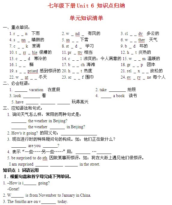 꼶²ӢUnit6֪ʶ